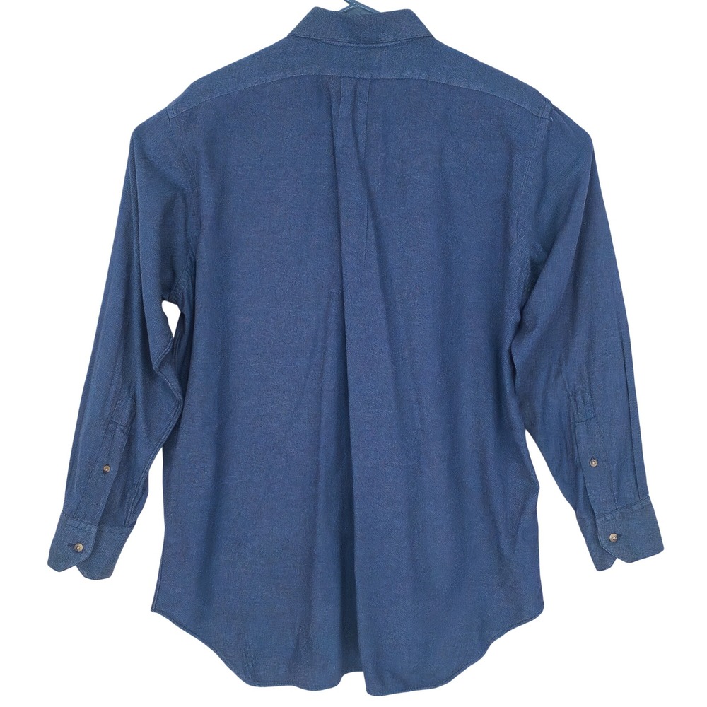 Tom James Royal Classic Hand Tailored Button Down Mens 2XL Blue Cotton Twill USA - Picture 4 of 13